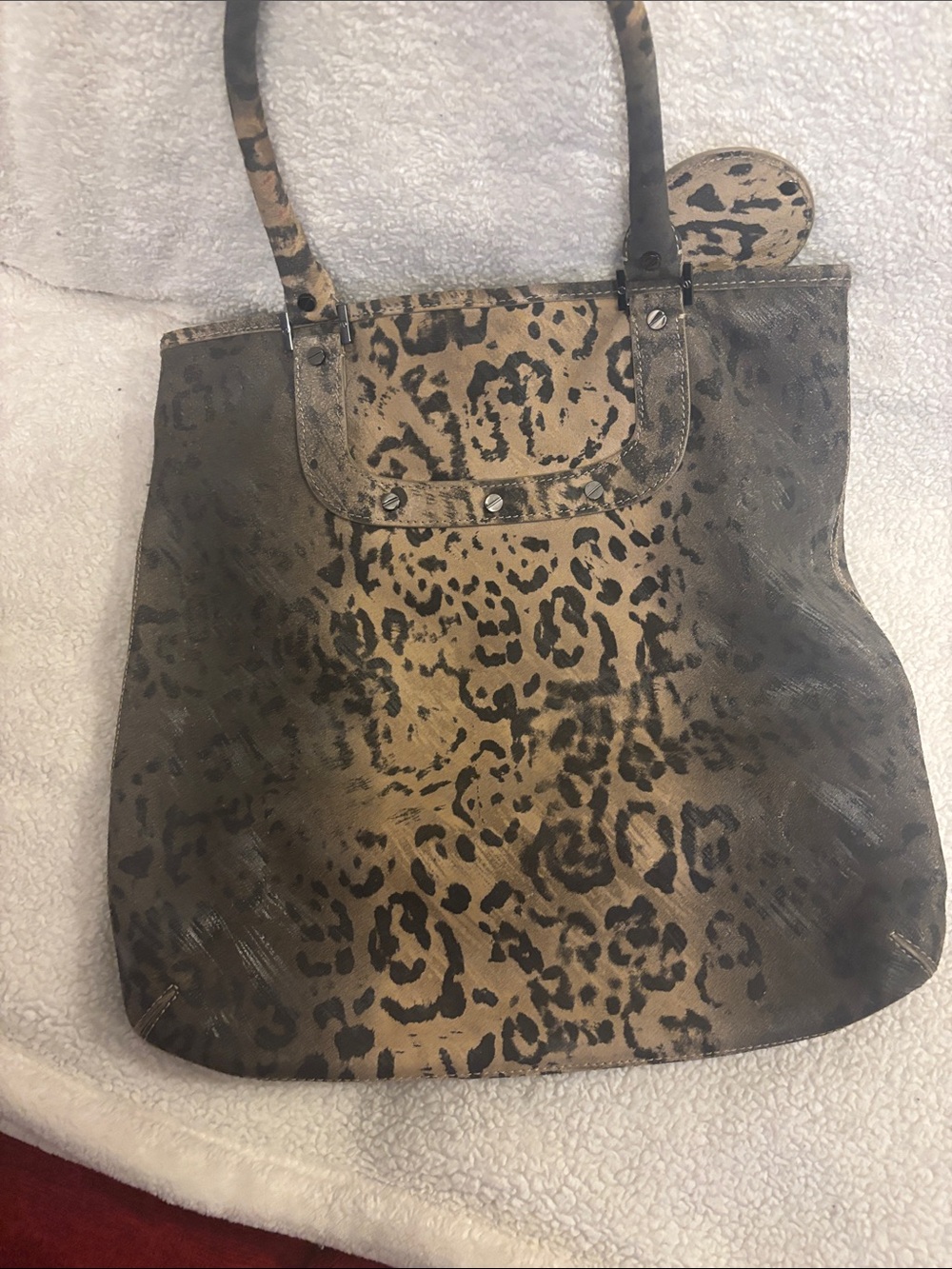 Tory Burch Leopard-Print Tote in Brown and Black - Picture 9 of 17